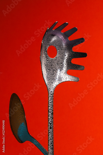 Chicken made from kitchen utensils