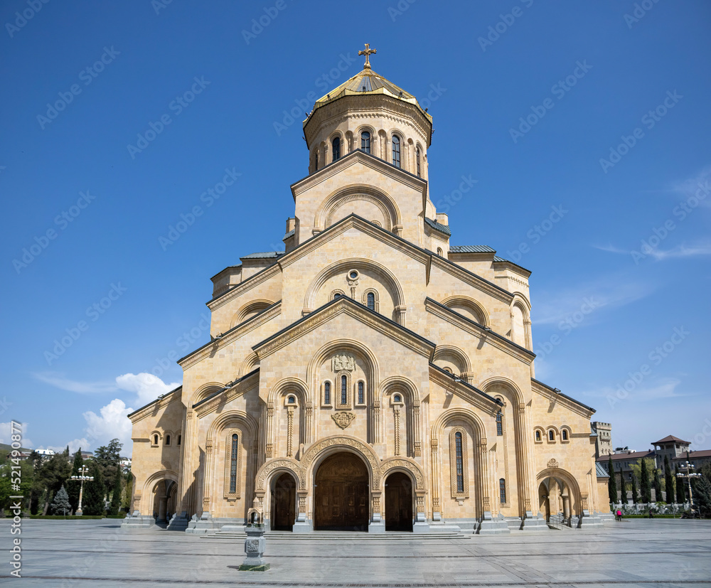 The Holy Trinity Cathedral (western façade) in Tbilisi, Georgia