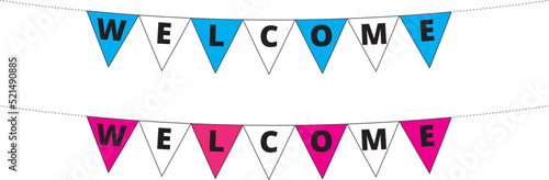 Banderín con la palabra Welcome. Icono vector