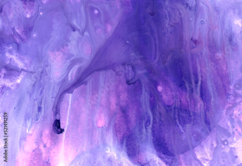 Abstract fluid art background. Pink  purple and white colors mix together. Beautiful creative print. Abstract art hand paint. Original artwork. Color splashing on paper. Interior picture. 