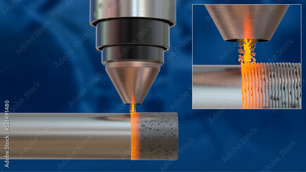 ภาพประกอบสต็อก Laser Directed Energy Deposition / Metal additive