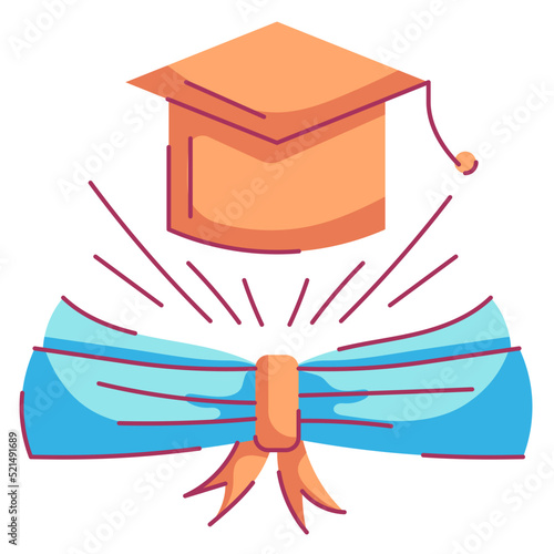 mortarboard flat icon