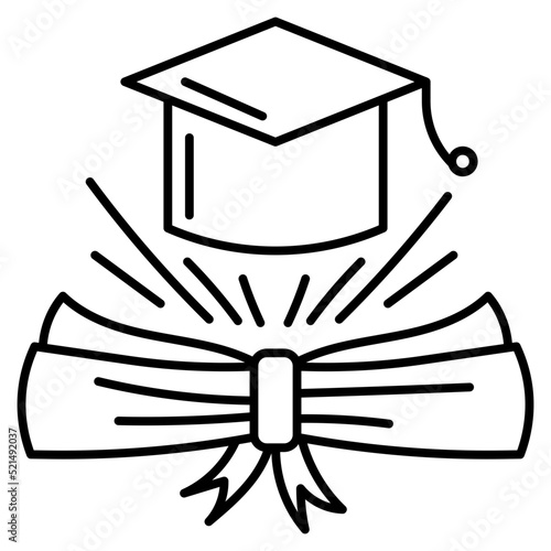 mortarboard line icon