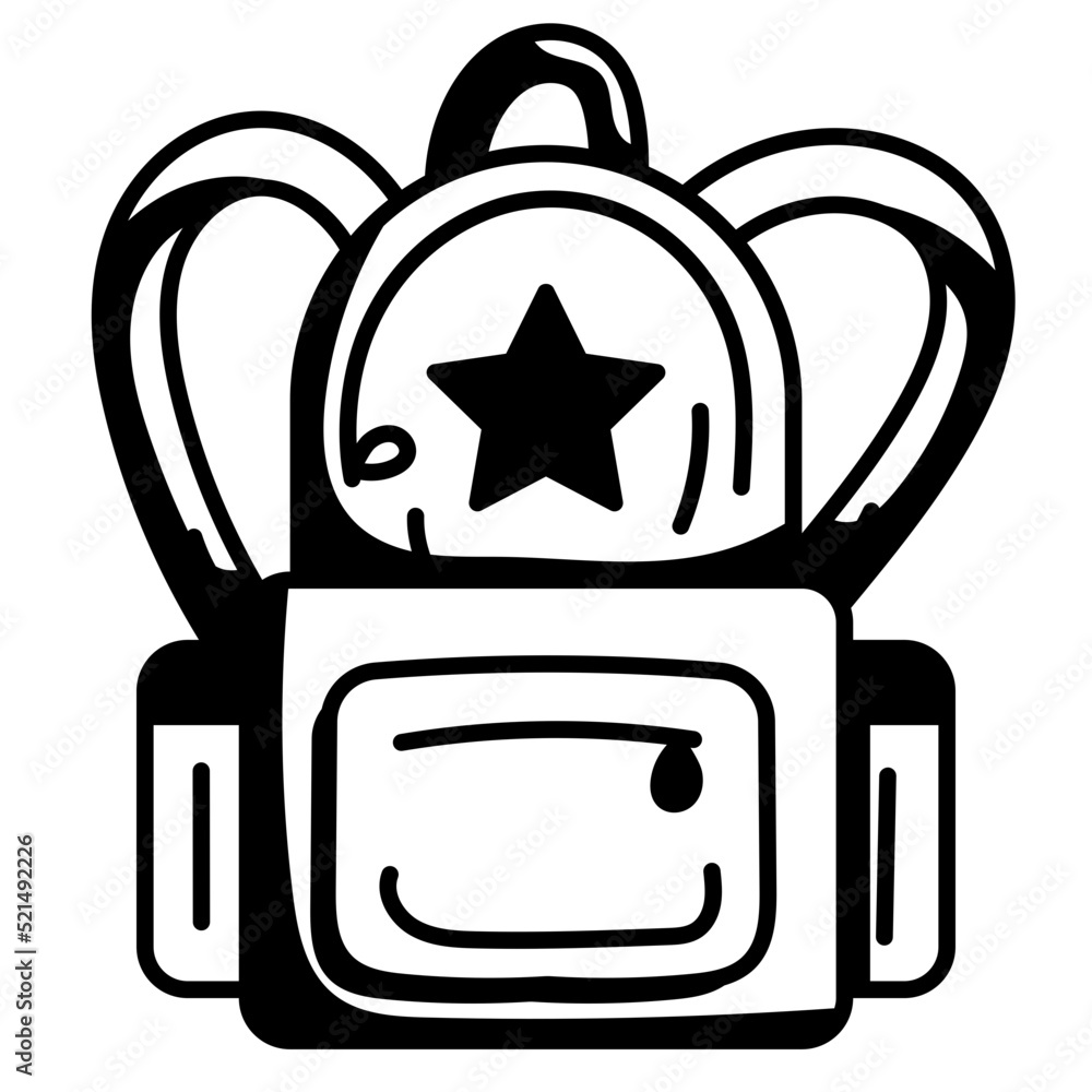 Naklejka premium backpack glyph icon