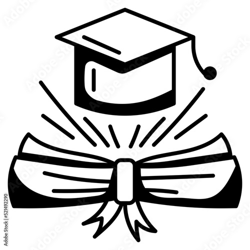 mortarboard glyph icon
