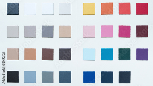 High quality sample book of vegetable tanned leather on black background for leather industry.