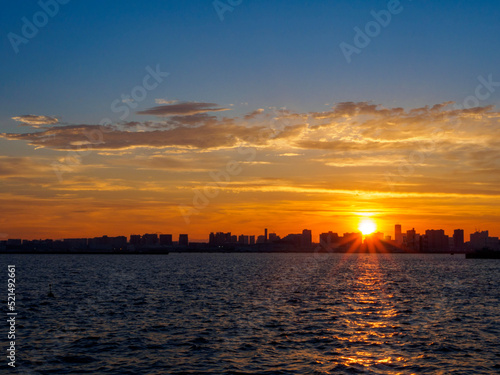 sunset over the river