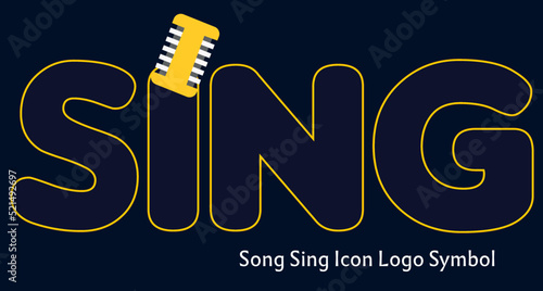 song sing icon logo symbol vector design