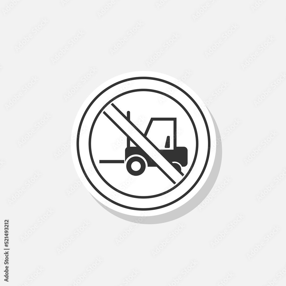 No forklift sticker icon filled flat sign for mobile concept and web design No forklift sticker icon filled flat sign for mobile concept and web design