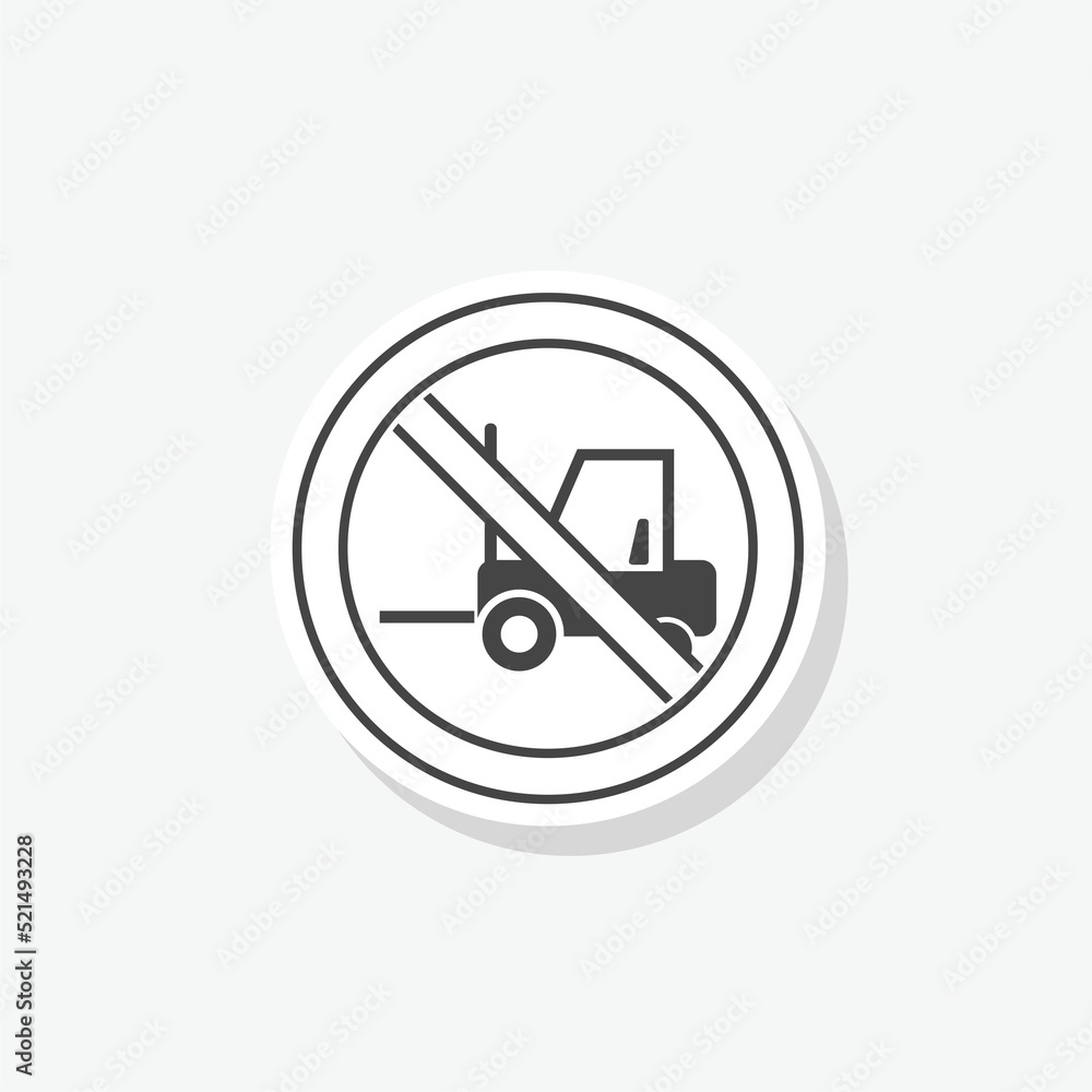 No forklift sticker icon filled flat sign for mobile concept and web design No forklift sticker icon filled flat sign for mobile concept and web design