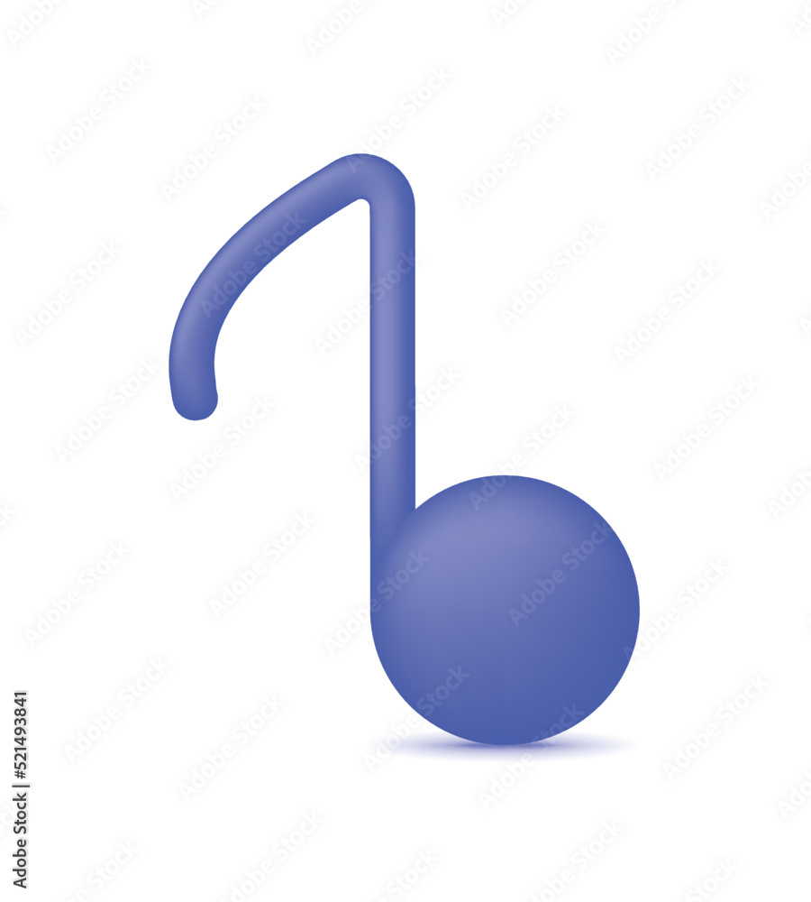 3D Music note isolated on white background. Song note. Music symbol. Sound concept. 3D Music note isolated on white background. Song note. Music symbol. Sound concept.