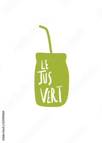 Illustration smoothie Jus vert, fond transparent