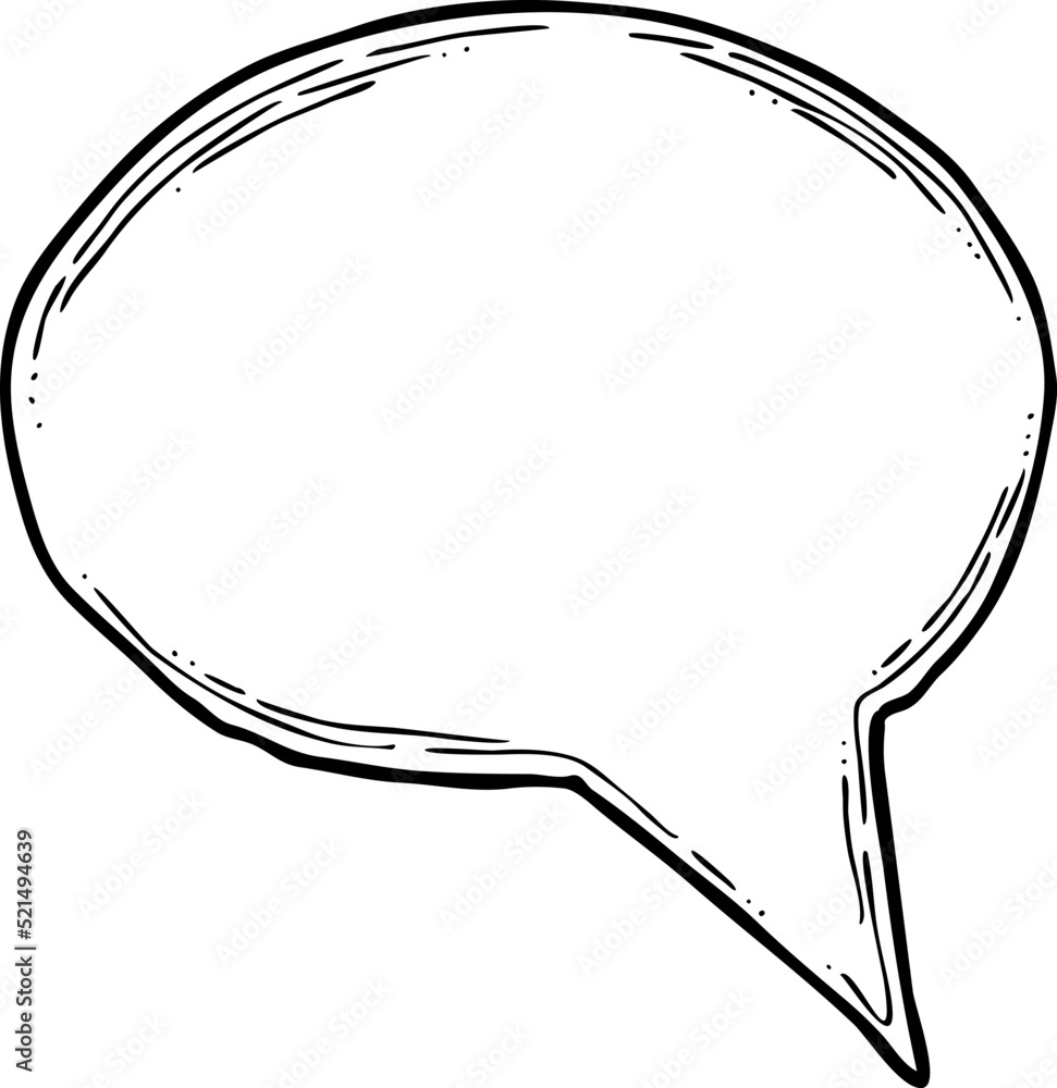 Speech bubble for chat communication symbol. Empty background balloon talk cloud for message chatting. Comic cartoon element. Hand drawn retro vintage vector illustration. Simple line drawing. Speech bubble for chat communication symbol. Empty background balloon talk cloud for message chatting. Comic cartoon element. Hand drawn retro vintage vector illustration. Simple line drawing.