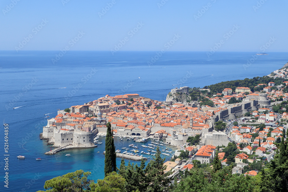 Sight to the old town of Dubrovnik in Croatia