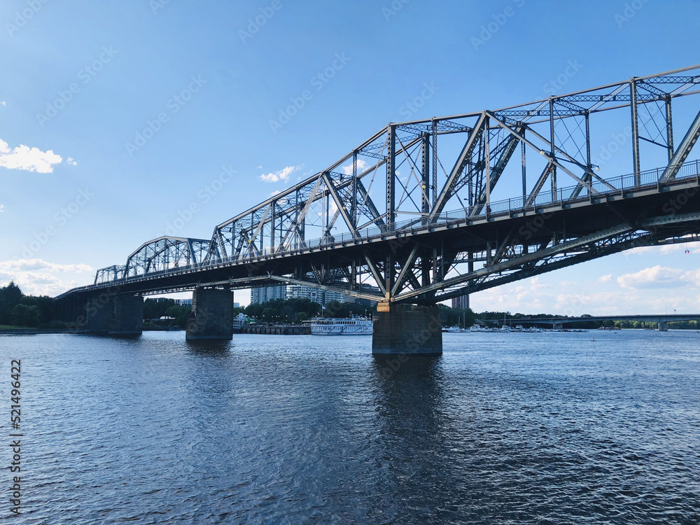 Bridge over the Ottawa river, Alexandra Bridge links from Gatineau (Quebec) to Ottawa (Ontario)