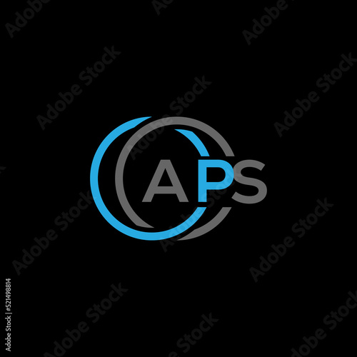 APS logo monogram isolated on circle element design template, APS letter logo design on black background. APS creative initials letter logo concept. APS letter design.
