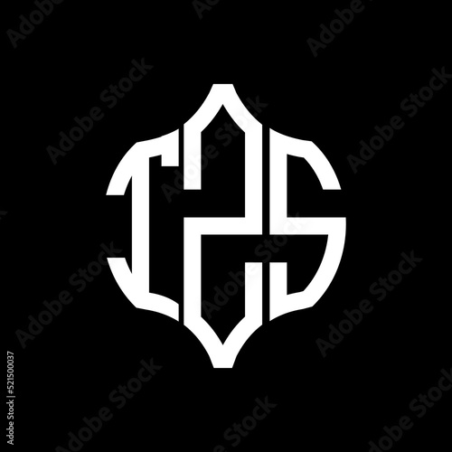 IZS letter logo. IZS best black background vector image. IZS Monogram logo design for entrepreneur and business.
 photo