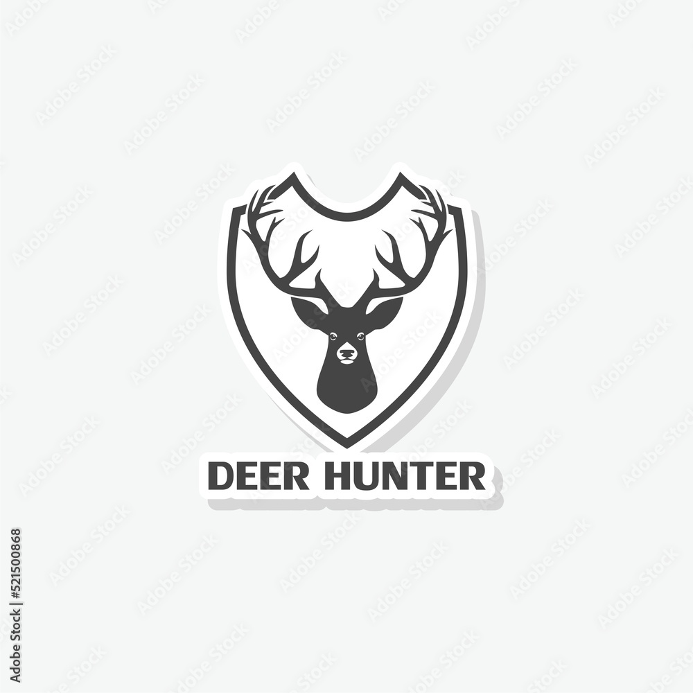Deer hunter  sticker icon isolated on white