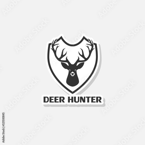 Deer hunter  sticker icon isolated on white