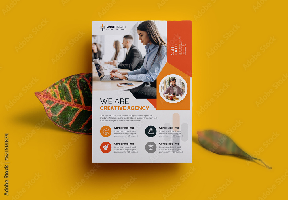 Flyer Template with Orange Vector Layout Stock Template Adobe Stock Flyer Template with Orange Vector Layout Stock Template Adobe Stock