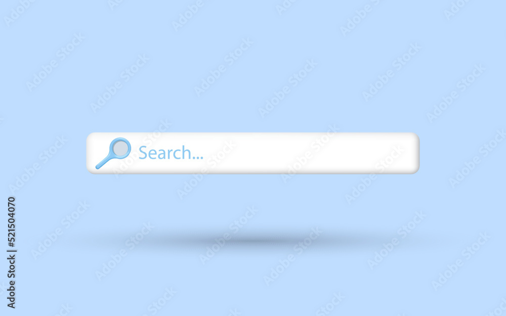 Web search bar isolated on blue background. Navigation bar for ui design. Search blank browser templates. Vector illustration Web search bar isolated on blue background. Navigation bar for ui design. Search blank browser templates. Vector illustration