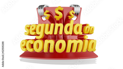 selo 3d em português para varejo Segunda da economia photo