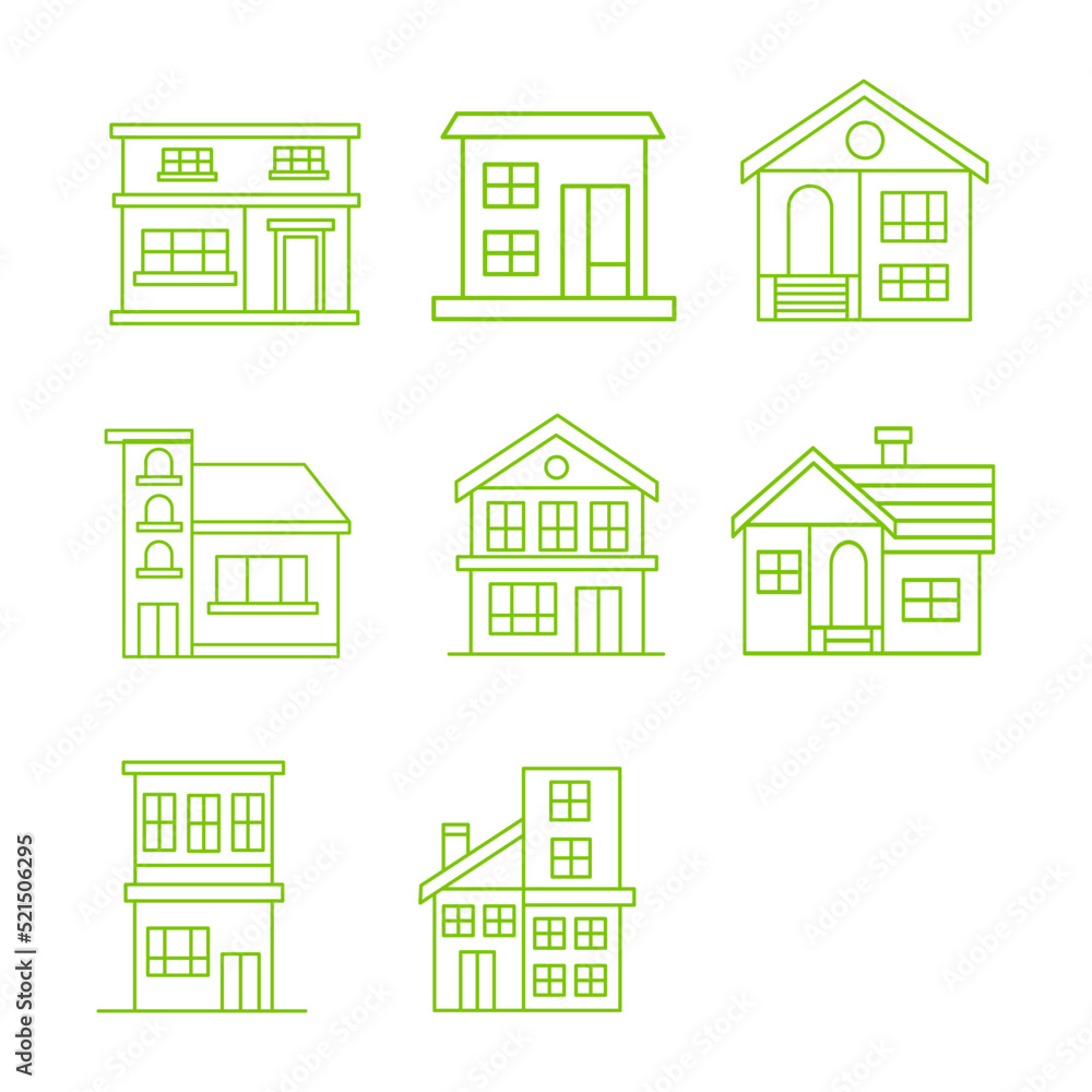 eco-friendly house icon or symbol set design