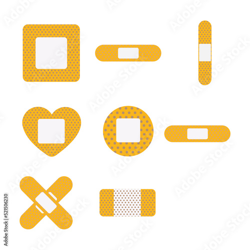 wound plaster illustration set design