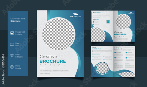 Corporate bi-fold brochure design template