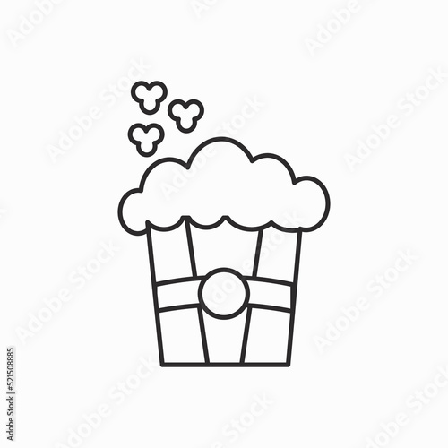 Popcorn line icon. Pop corn, bucket, box. Cinema concept. Vector illustration can be used for watching movie, takeaway food, snack. popcorn icon vector from carnival collection. Thin line popcorn icon