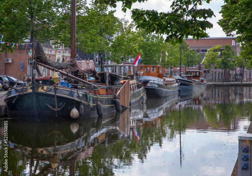 canal, meppel, netherlands, boats, bruine vloot, old ships, historic barge