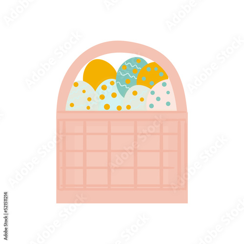 Vector clipart with cute easter basket. Illustration of a beautiful basket.