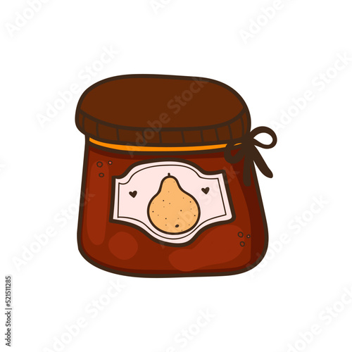 Vector clipart with tasty jam. Fragrant jam illustration.