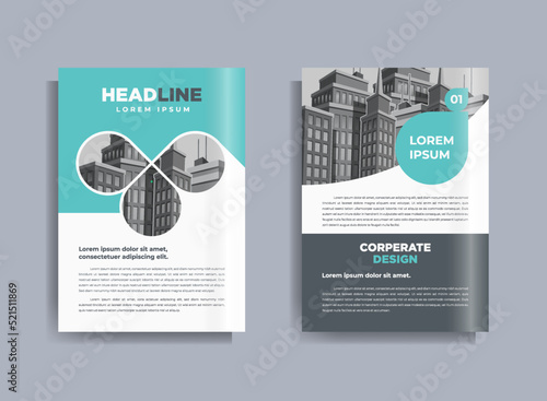 Corporate Business Flyer poster pamphlet brochure cover design layout background, one colors scheme, vector template in A4 size - Vector