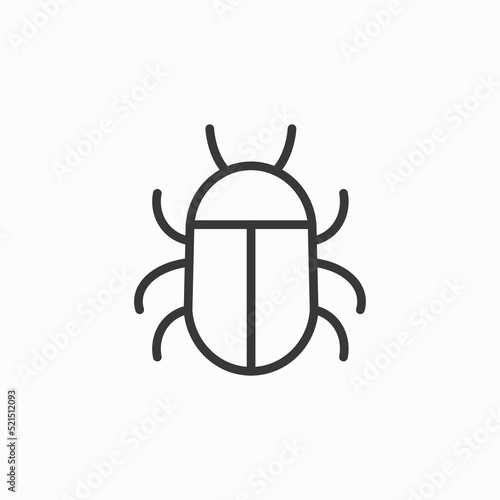 bug insect infection parasite icon. Isolated and flat illustration. Vector graphic. Software bug or program bug line art vector icon for apps and websites