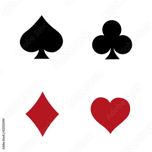playing card leaf icon set design