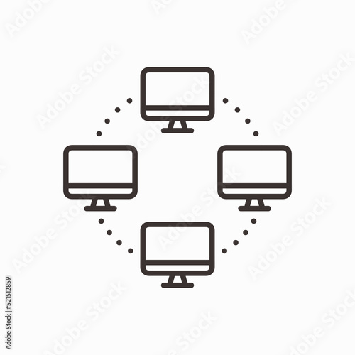 Ring network topology diagram , arrangement of computers in a network