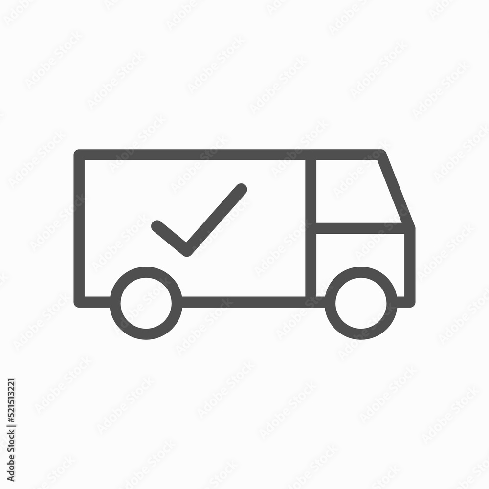 Isolated Delivery Truck Icon. Line icon design. Isolated Delivery Truck Icon. Line icon design.