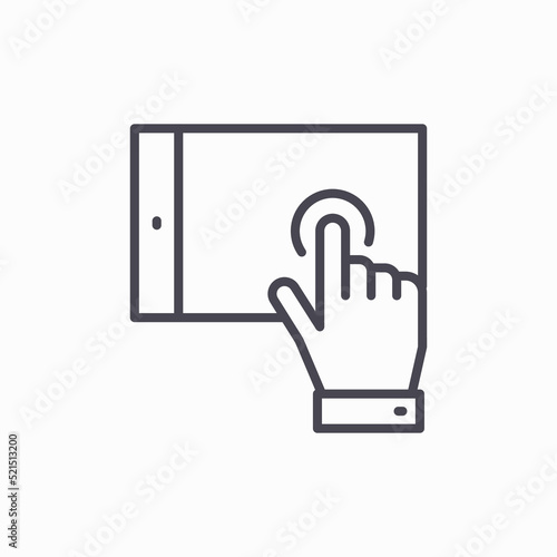 Hands Making A Tablet Selection Icon Illustration
