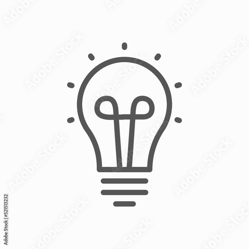 Lightbulb icon vector. Outline bulb, creative ideas, solution icon symbol design