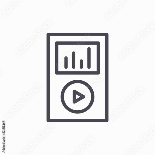 music player icon. vector illustration