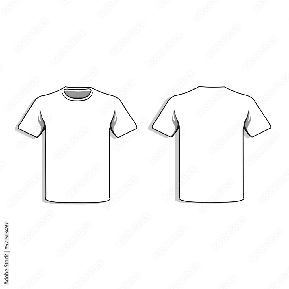 plain white shirt template set design Stock Vector | Adobe Stock