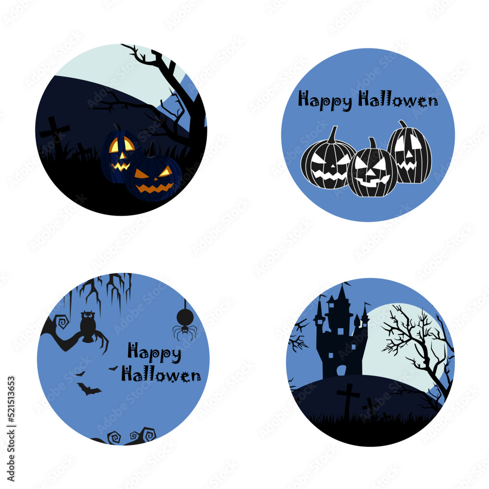 halloween greeting template set design
