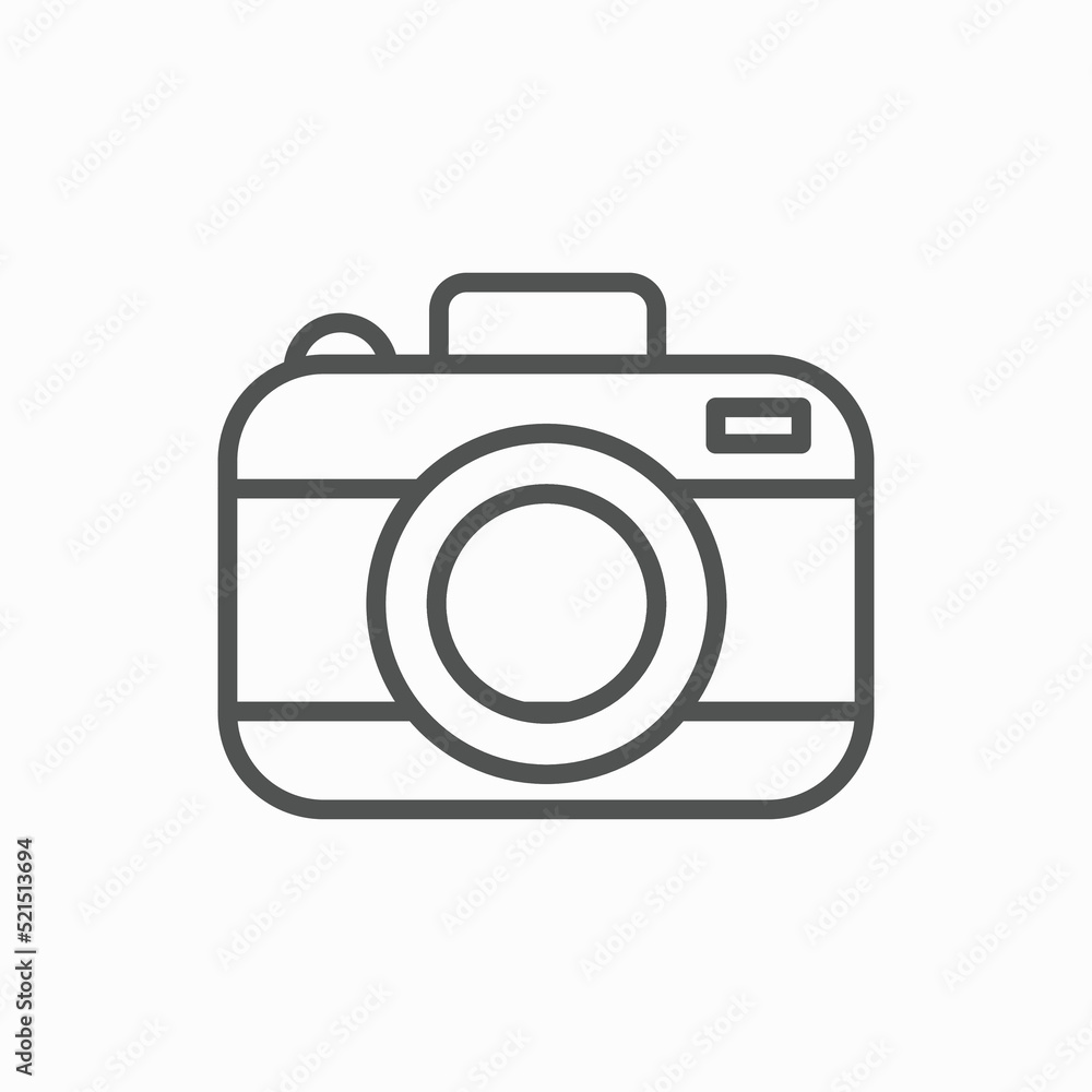 Camera photography icon on white background Camera photography icon on white background