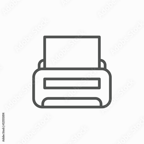 Document desktop printer flat icon for apps and websites
