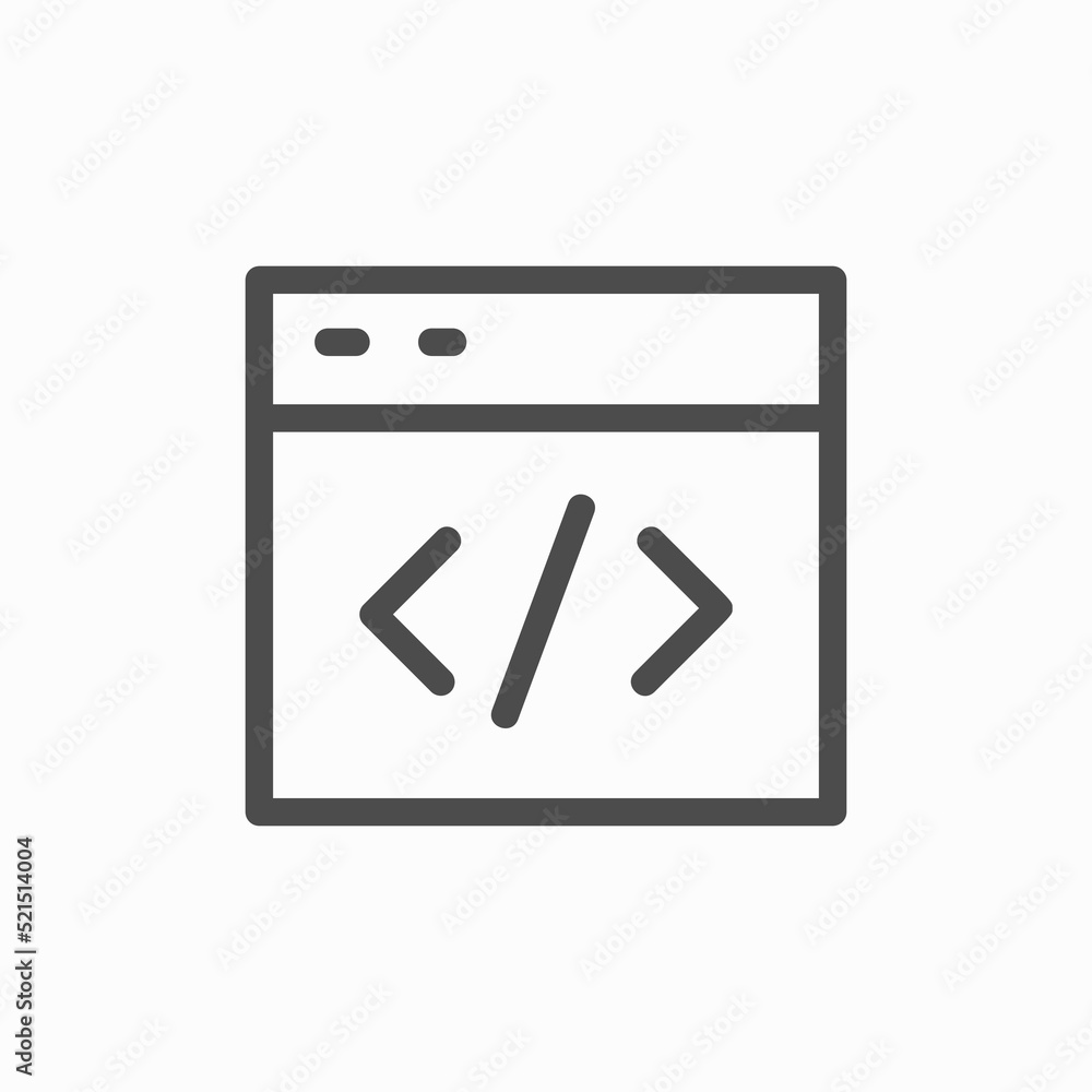 Programming icon symbol. Premium quality isolated coding element in trendy style. Programming icon symbol. Premium quality isolated coding element in trendy style.