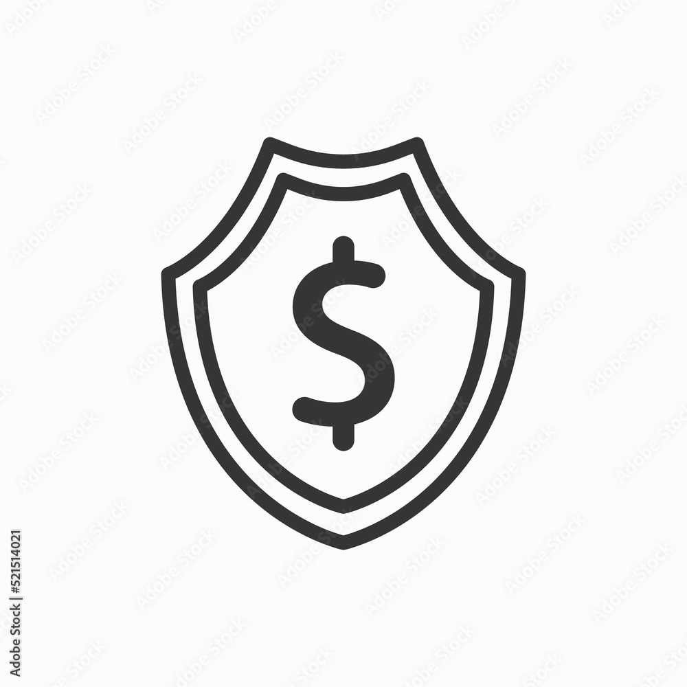 Shield and check of secure money bank transaction icon vector illustration logo template clean and simple design Shield and check of secure money bank transaction icon vector illustration logo template clean and simple design