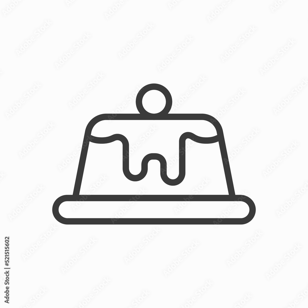 custard pudding, sweets and dessert outline icon custard pudding, sweets and dessert outline icon