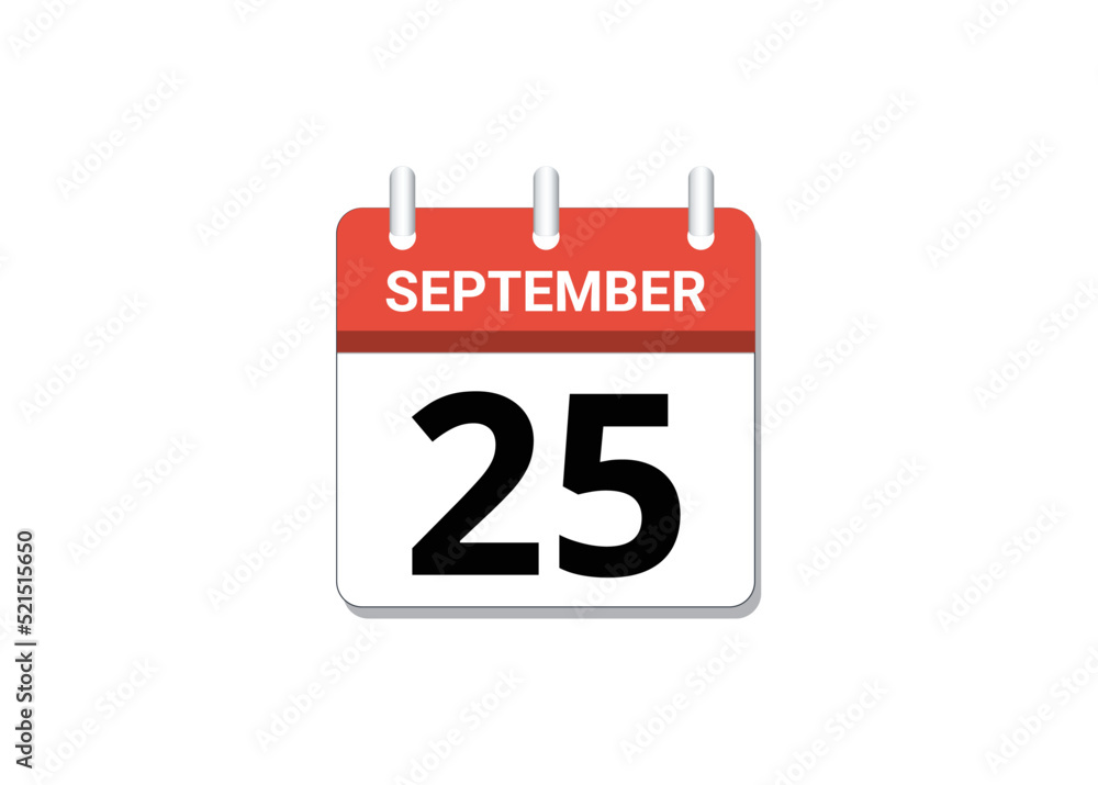 September, 25th calendar icon vector, concept of schedule, business and tasks
September, 25th calendar icon vector, concept of schedule, business and tasks