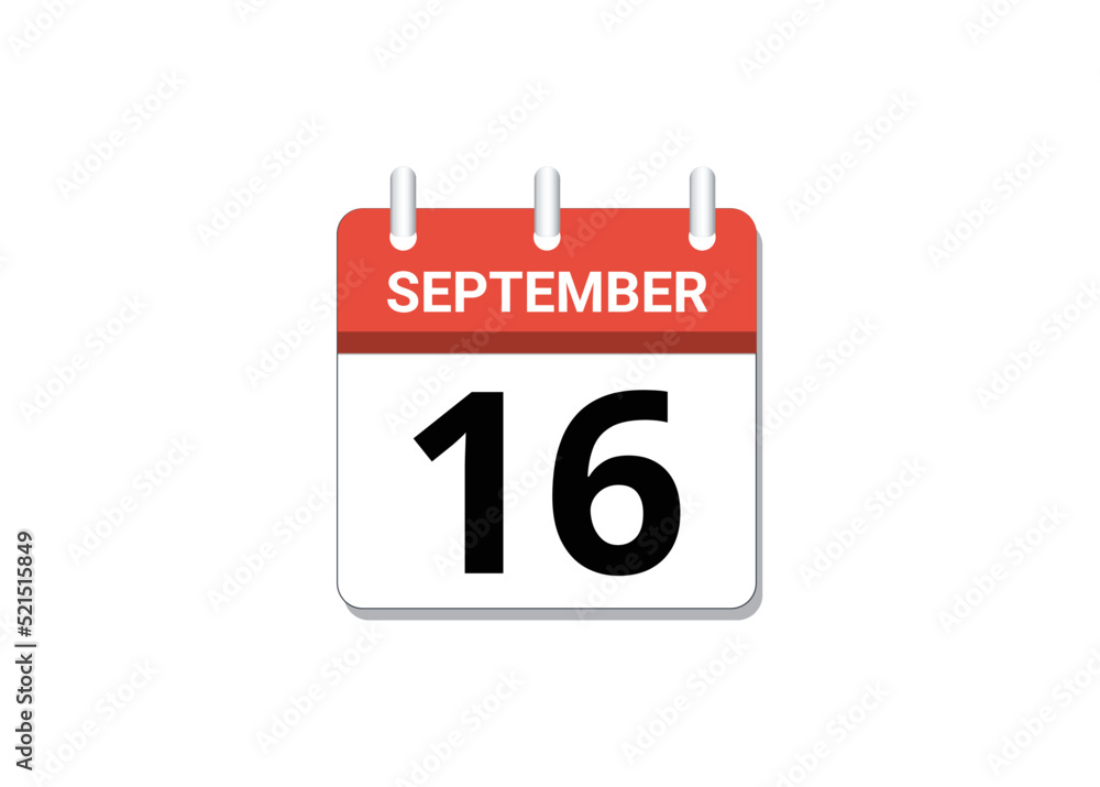 September, 16th calendar icon vector, concept of schedule, business and tasks
September, 16th calendar icon vector, concept of schedule, business and tasks